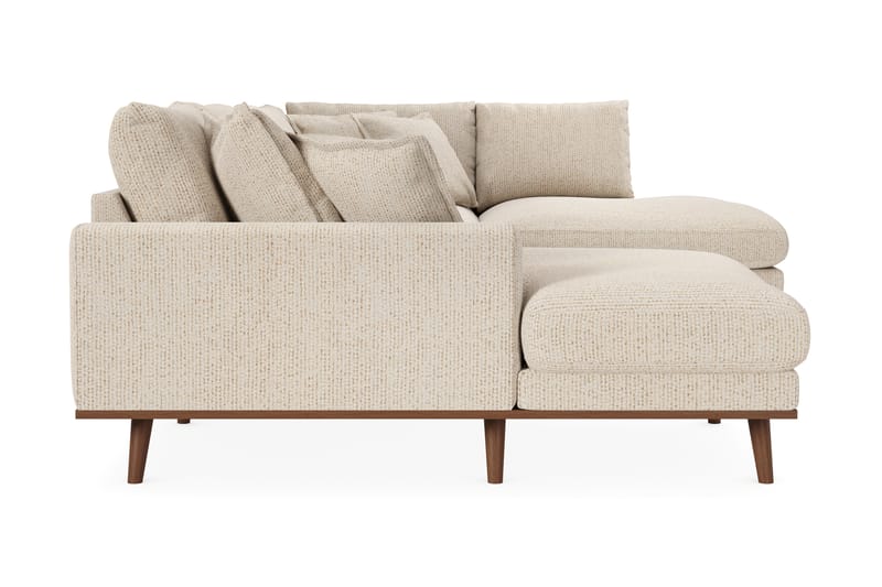 Copenhagen Premium 5-personers Højrevendt U-formet Dyb Sofa med Divan og Chaiselong i Chenille - Beige - Møbler - Sofaer - U-sofa