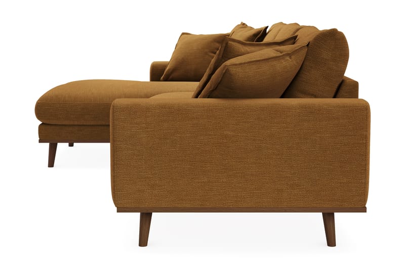 Copenhagen Premium 4-personers Venstrevendt L-formet Dyb Divansofa i Stof - Sennepsgul - Møbler - Sofaer - Sofaer med sjeselong - 4 seters sofa med divan