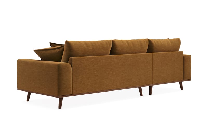 Copenhagen Premium 4-personers Venstrevendt L-formet Dyb Divansofa i Stof - Sennepsgul - Møbler - Sofaer - Sofaer med sjeselong - 4 seters sofa med divan