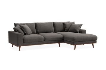 Copenhagen Premium 4-personers Højrevendt L-formet Dyb Divansofa i Stof - Mørkegrå - Møbler - Sofaer - Sofaer med sjeselong - 4 seters sofa med divan