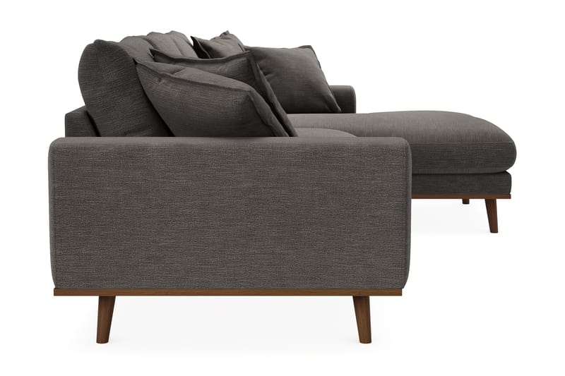 Copenhagen Premium 4-personers Højrevendt L-formet Dyb Divansofa i Stof - Mørkegrå - Møbler - Sofaer - Sofaer med sjeselong - 4 seters sofa med divan