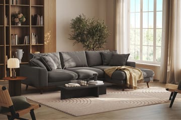 Copenhagen Premium 4-personers Højrevendt L-formet Dyb Divansofa i Stof - Mørkegrå - Møbler - Sofaer - Sofaer med sjeselong - 4 seters sofa med divan