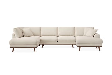 Copenhagen Premium 5-personers Højrevendt U-formet Dyb Sofa med Divan og Chaiselong i Stof