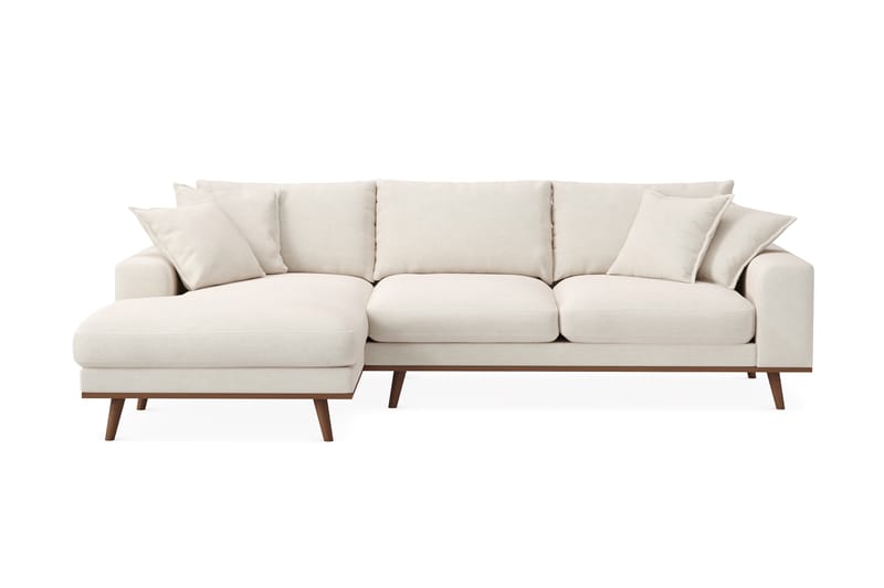 Copenhagen Premium 4-personers Venstrevendt L-formet Dyb Divansofa i Stof - Lys beige - Møbler - Sofaer - Sofaer med sjeselong - 4 seters sofa med divan