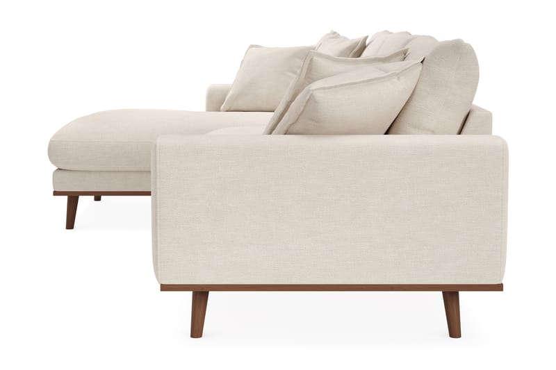 Copenhagen Premium 4-personers Venstrevendt L-formet Dyb Divansofa i Stof - Lys beige - Møbler - Sofaer - Sofaer med sjeselong - 4 seters sofa med divan