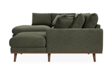 Copenhagen Premium 5-personers Højrevendt U-formet Dyb Sofa med Divan og Chaiselong i Stof - Grøn - Møbler - Sofaer - U-sofa