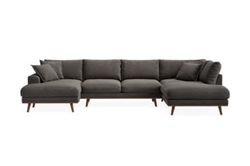 Copenhagen Premium 5-personers Venstrevendt U-formet Dyb Sofa med Divan og Chaiselong i Stof - Mørkegrå - Møbler - Sofaer - U-sofa