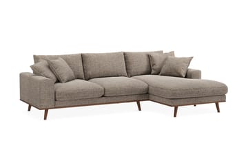 Copenhagen Premium 4-personers Højrevendt L-formet Dyb Divansofa i Chenille - Brun - Møbler - Sofaer - Sofaer med sjeselong - 4 seters sofa med divan