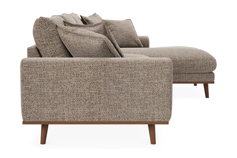 Copenhagen Premium 4-personers Højrevendt L-formet Dyb Divansofa i Chenille - Brun - Møbler - Sofaer - Sofaer med sjeselong - 4 seters sofa med divan