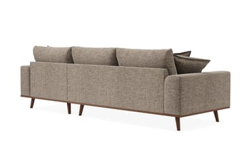 Copenhagen Premium 4-personers Højrevendt L-formet Dyb Divansofa i Chenille - Brun - Møbler - Sofaer - Sofaer med sjeselong - 4 seters sofa med divan