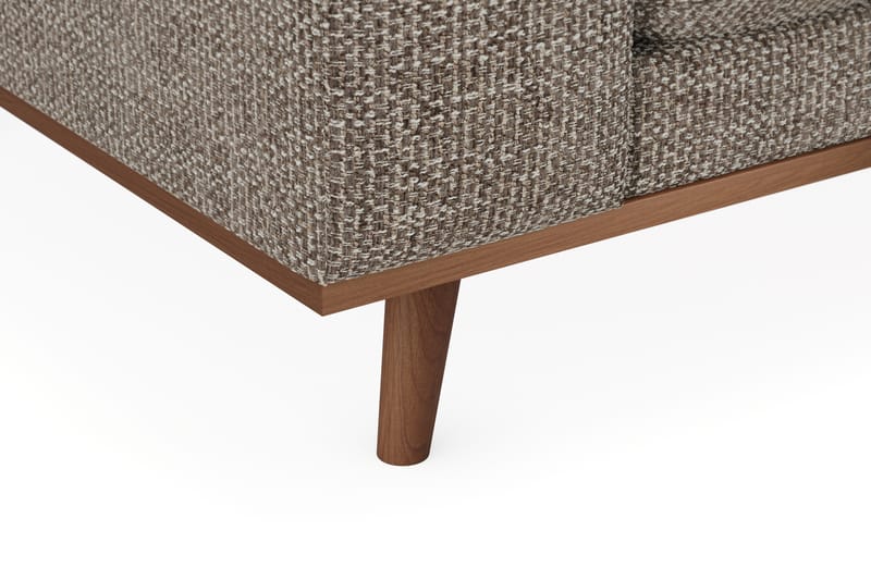 Copenhagen Premium 4-personers Højrevendt L-formet Dyb Divansofa i Chenille - Brun - Møbler - Sofaer - Sofaer med sjeselong - 4 seters sofa med divan