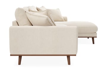 Copenhagen Premium 4-personers Højrevendt L-formet Dyb Divansofa i Chenille - Lys beige - Møbler - Sofaer - Sofaer med sjeselong - 4 seters sofa med divan