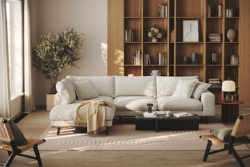 Copenhagen Premium 4-personers Venstrevendt L-formet Dyb Chaiselongsofa i Stof - Lys beige - Møbler - Sofaer - Sofaer med sjeselong - 4 seters sofa med divan