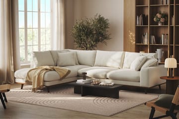 Copenhagen Premium 4-personers Venstrevendt L-formet Dyb Chaiselongsofa i Stof - Lys beige - Møbler - Sofaer - Sofaer med sjeselong - 4 seters sofa med divan