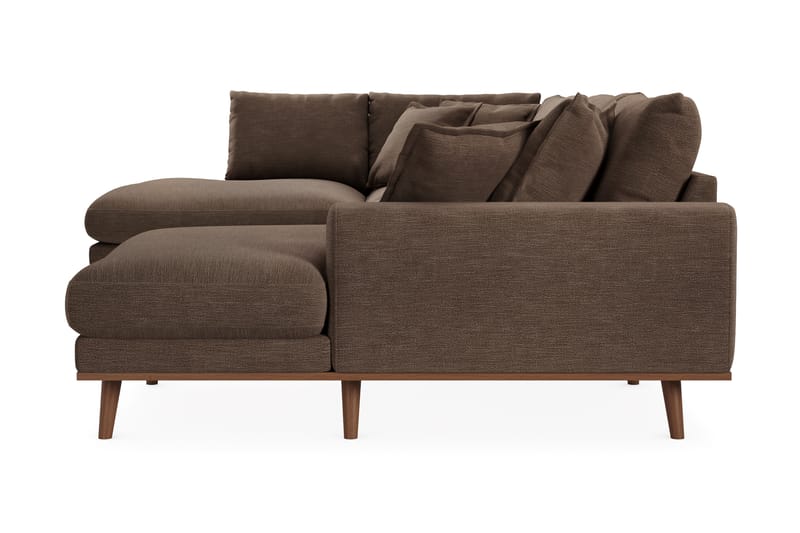 Copenhagen Premium 5-personers Højrevendt U-formet Dyb Sofa med Divan og Chaiselong i Stof - Brun - Møbler - Sofaer - U-sofa