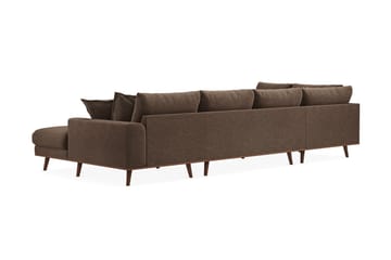 Copenhagen Premium 5-personers Højrevendt U-formet Dyb Sofa med Divan og Chaiselong i Stof - Brun - Møbler - Sofaer - U-sofa
