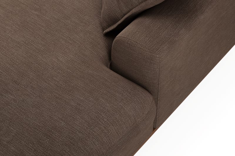 Copenhagen Premium 5-personers Højrevendt U-formet Dyb Sofa med Divan og Chaiselong i Stof - Brun - Møbler - Sofaer - U-sofa
