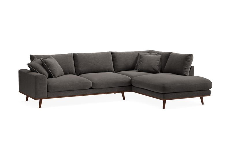 Copenhagen Premium 4-personers Højrevendt L-formet Dyb Chaiselongsofa i Stof - Mørkegrå - Møbler - Sofaer - Sofaer med sjeselong - 4 seters sofa med divan
