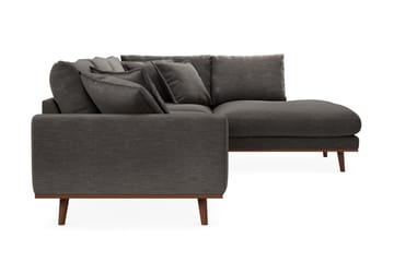 Copenhagen Premium 4-personers Højrevendt L-formet Dyb Chaiselongsofa i Stof - Mørkegrå - Møbler - Sofaer - Sofaer med sjeselong - 4 seters sofa med divan