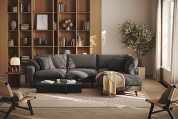 Copenhagen Premium 4-personers Højrevendt L-formet Dyb Chaiselongsofa i Stof - Mørkegrå - Møbler - Sofaer - Sofaer med sjeselong - 4 seters sofa med divan