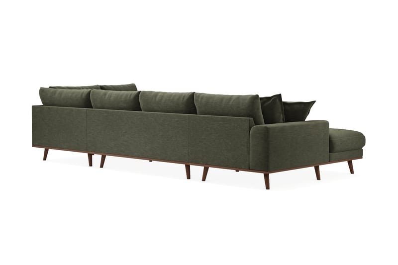 Copenhagen Premium 5-personers Venstrevendt U-formet Dyb Sofa med Divan og Chaiselong i Stof - Grøn - Møbler - Sofaer - U-sofa