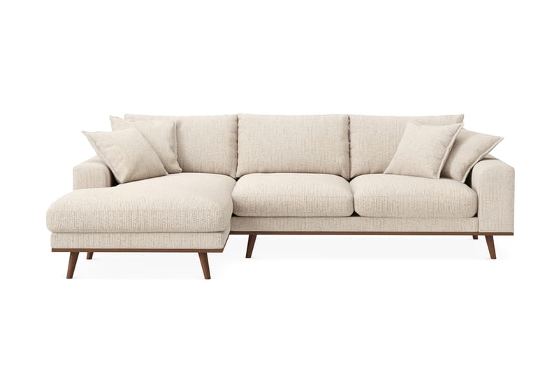 Copenhagen Premium 4-personers Venstrevendt L-formet Dyb Divansofa i Chenille - Beige - Møbler - Sofaer - Sofaer med sjeselong - 4 seters sofa med divan