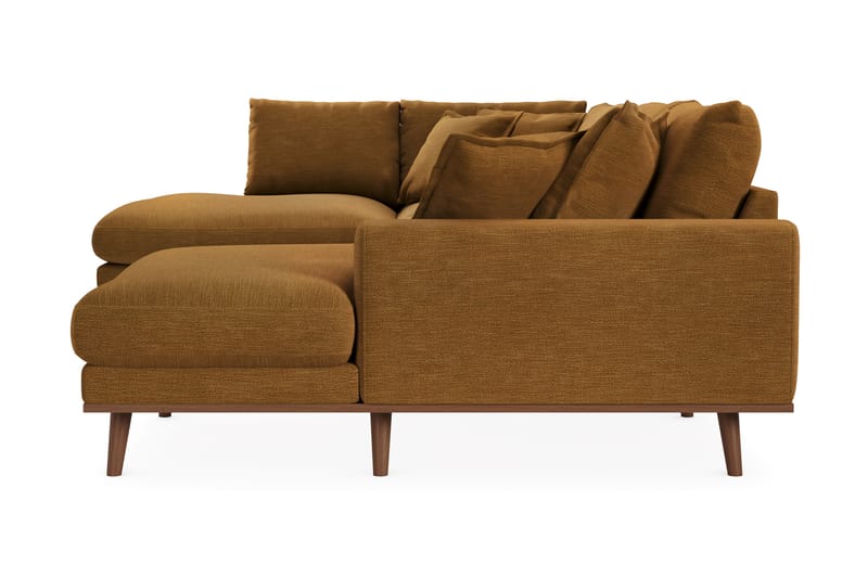 Copenhagen Premium 5-personers Højrevendt U-formet Dyb Sofa med Divan og Chaiselong i Stof - Sennepsgul - Møbler - Sofaer - U-sofa