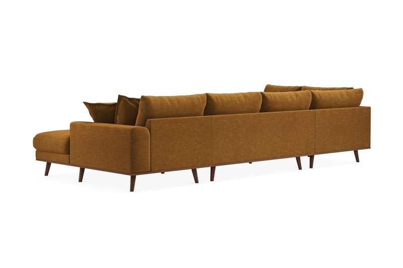 Copenhagen Premium 5-personers Højrevendt U-formet Dyb Sofa med Divan og Chaiselong i Stof - Sennepsgul - Møbler - Sofaer - U-sofa