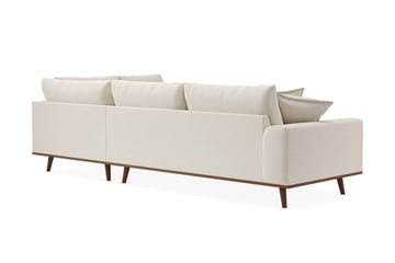 Copenhagen Premium 4-personers Højrevendt L-formet Dyb Chaiselongsofa i Stof - Lys beige - Møbler - Sofaer - Sofaer med sjeselong - 4 seters sofa med divan