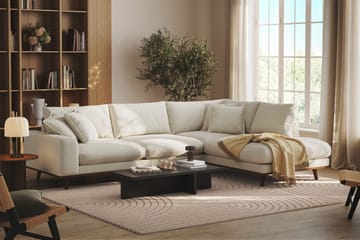 Copenhagen Premium 4-personers Højrevendt L-formet Dyb Chaiselongsofa i Stof - Lys beige - Møbler - Sofaer - Sofaer med sjeselong - 4 seters sofa med divan