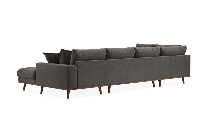 Copenhagen Premium 5-personers Højrevendt U-formet Dyb Sofa med Divan og Chaiselong i Stof - Mørkegrå - Møbler - Sofaer - U-sofa
