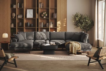 Copenhagen Premium 5-personers Højrevendt U-formet Dyb Sofa med Divan og Chaiselong i Stof - Mørkegrå - Møbler - Sofaer - U-sofa