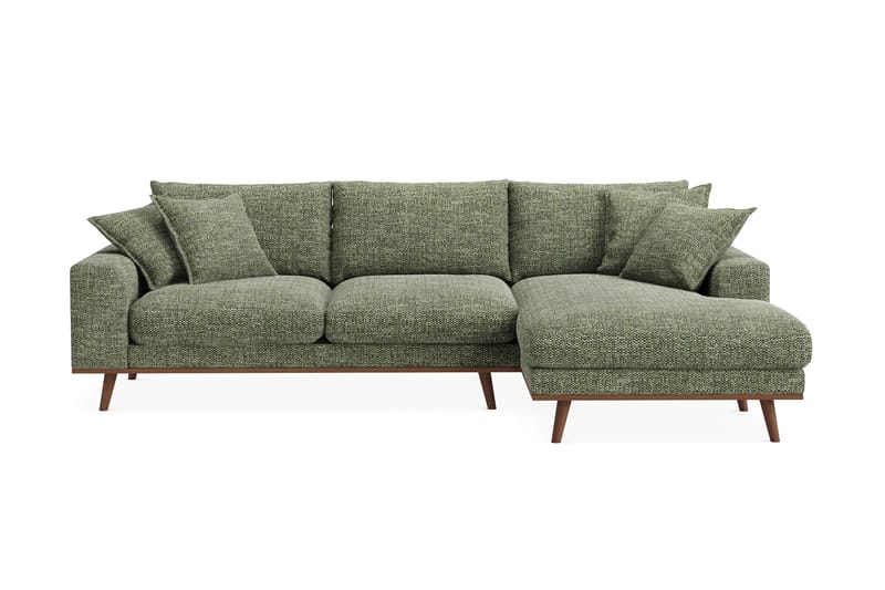 Copenhagen Premium 4-personers Højrevendt L-formet Dyb Divansofa i Chenille - Grøn - Møbler - Sofaer - Sofaer med sjeselong - 4 seters sofa med divan