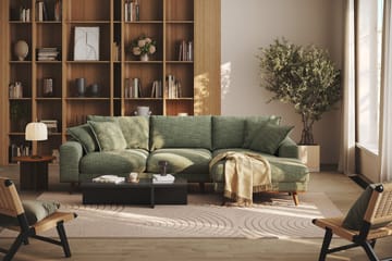 Copenhagen Premium 4-personers Højrevendt L-formet Dyb Divansofa i Chenille - Grøn - Møbler - Sofaer - Sofaer med sjeselong - 4 seters sofa med divan