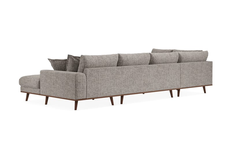 Copenhagen Premium 5-personers Venstrevendt U-formet Dyb Sofa med Divan og Chaiselong i Chenille - Grå - Møbler - Sofaer - U-sofa