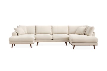 Copenhagen Premium 5-personers Højrevendt U-formet Dyb Sofa med Divan og Chaiselong i Chenille
