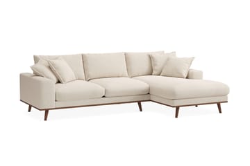 Copenhagen Premium 4-personers Højrevendt L-formet Dyb Divansofa i Stof - Beige - Møbler - Sofaer - Sofaer med sjeselong - 4 seters sofa med divan