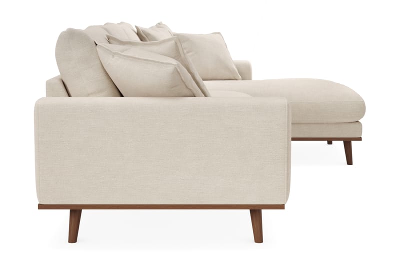 Copenhagen Premium 4-personers Højrevendt L-formet Dyb Divansofa i Stof - Beige - Møbler - Sofaer - Sofaer med sjeselong - 4 seters sofa med divan