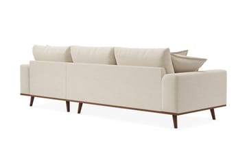 Copenhagen Premium 4-personers Højrevendt L-formet Dyb Divansofa i Stof - Beige - Møbler - Sofaer - Sofaer med sjeselong - 4 seters sofa med divan