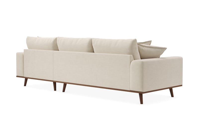 Copenhagen Premium 4-personers Højrevendt L-formet Dyb Divansofa i Stof - Beige - Møbler - Sofaer - Sofaer med sjeselong - 4 seters sofa med divan