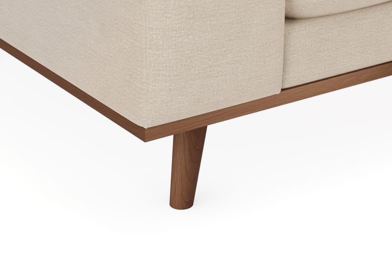 Copenhagen Premium 4-personers Højrevendt L-formet Dyb Chaiselongsofa i Stof - Beige - Møbler - Sofaer - Sofaer med sjeselong - 4 seters sofa med divan