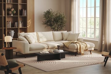 Copenhagen Premium 4-personers Højrevendt L-formet Dyb Divansofa i Stof - Beige - Møbler - Sofaer - Sofaer med sjeselong - 4 seters sofa med divan