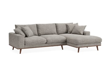 Copenhagen Premium 4-personers Højrevendt L-formet Dyb Divansofa i Chenille - Grå - Møbler - Sofaer - Sofaer med sjeselong - 4 seters sofa med divan