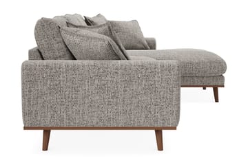 Copenhagen Premium 4-personers Højrevendt L-formet Dyb Divansofa i Chenille - Grå - Møbler - Sofaer - Sofaer med sjeselong - 4 seters sofa med divan