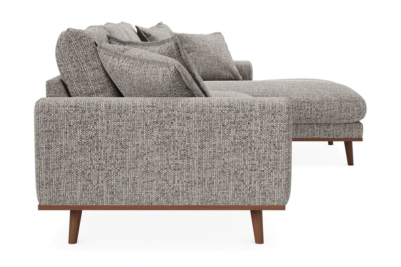 Copenhagen Premium 4-personers Højrevendt L-formet Dyb Divansofa i Chenille - Grå - Møbler - Sofaer - Sofaer med sjeselong - 4 seters sofa med divan