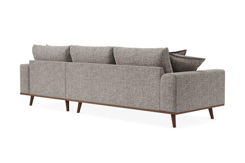 Copenhagen Premium 4-personers Højrevendt L-formet Dyb Divansofa i Chenille - Grå - Møbler - Sofaer - Sofaer med sjeselong - 4 seters sofa med divan