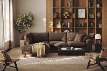 Copenhagen Premium 4-personers Venstrevendt L-formet Dyb Chaiselongsofa i Stof - Brun - Møbler - Sofaer - Sofaer med sjeselong - 4 seters sofa med divan