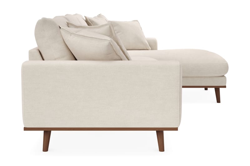 Copenhagen Premium 4-personers Højrevendt L-formet Dyb Divansofa i Stof - Lys beige - Møbler - Sofaer - Sofaer med sjeselong - 4 seters sofa med divan
