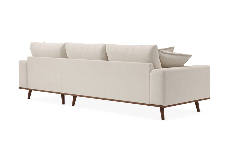 Copenhagen Premium 4-personers Højrevendt L-formet Dyb Divansofa i Stof - Lys beige - Møbler - Sofaer - Sofaer med sjeselong - 4 seters sofa med divan