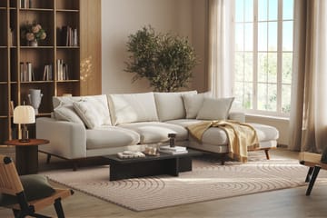 Copenhagen Premium 4-personers Højrevendt L-formet Dyb Divansofa i Stof - Lys beige - Møbler - Sofaer - Sofaer med sjeselong - 4 seters sofa med divan